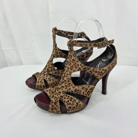 Donald J Pliner Glula Leopard platform heels Women's 6.5M - Picture 2 of 14